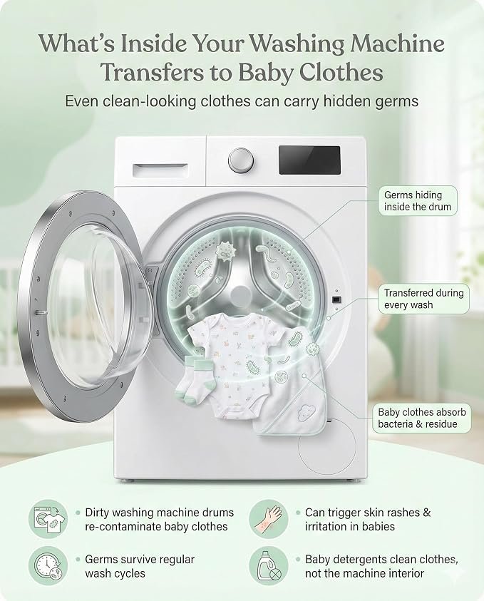 2-in-1 | Washing Machine Cleaner & Descaler Tablets | 8 Tablets | Removes Lime Scale, Bacteria & Odor | Used for Top Load & Front Load | Protects Clothes from Residue & Germs - Image 2